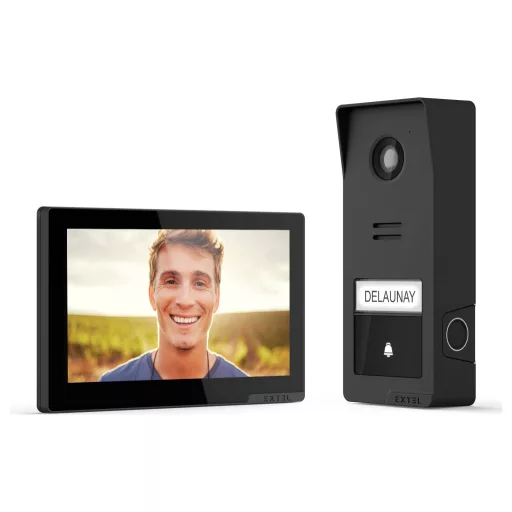 Extel Videó kaputelefon WLAN Kaputelefon modul, Monitor Antracit, Fekete