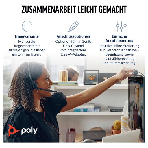 HP Blackwire C3210 On Ear fejhallgató Fekete