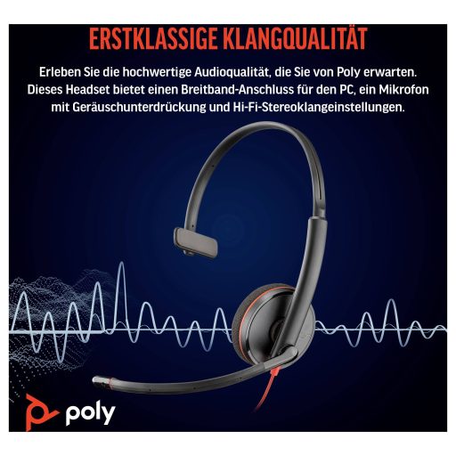 HP Blackwire C3210 On Ear fejhallgató Fekete