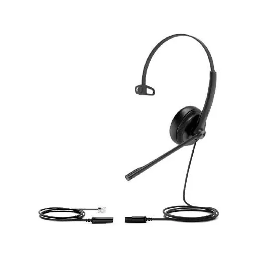 Yealink YHS34 Mono On Ear headset Vezetékes Mono Fekete Noise Cancelling, mikrofon zajelnyomás Headset, Hallásvédő funkció, Mono, Homlokpánt Telefon