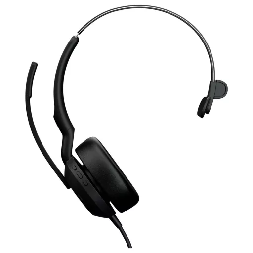 Jabra Evolve2 50 UC monaural USB-C On Ear headset Vezetékes Fekete Telefon