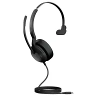   Jabra Evolve2 50 UC monaural USB-C On Ear headset Vezetékes Fekete Telefon