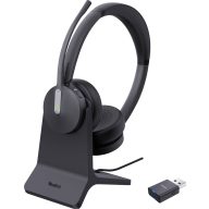   Yealink WH64 Hybrid Dual Teams i On Ear headset DECT, Bluetooth® Fekete Telefon