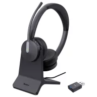   Yealink WH64 Hybrid Dual Teams i On Ear headset DECT, Bluetooth® Fekete Telefon