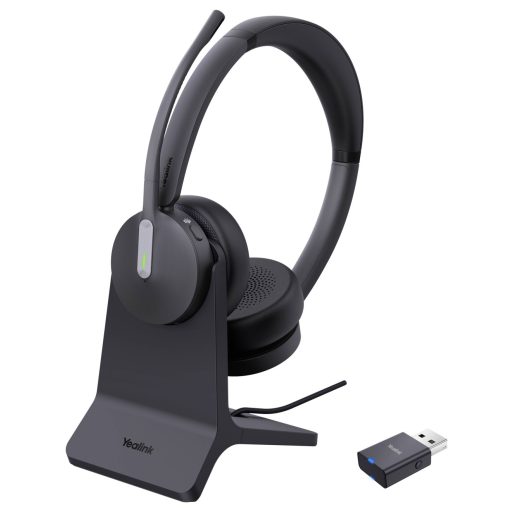 Yealink WH64 Hybrid Dual Teams i On Ear headset DECT, Bluetooth® Fekete Telefon