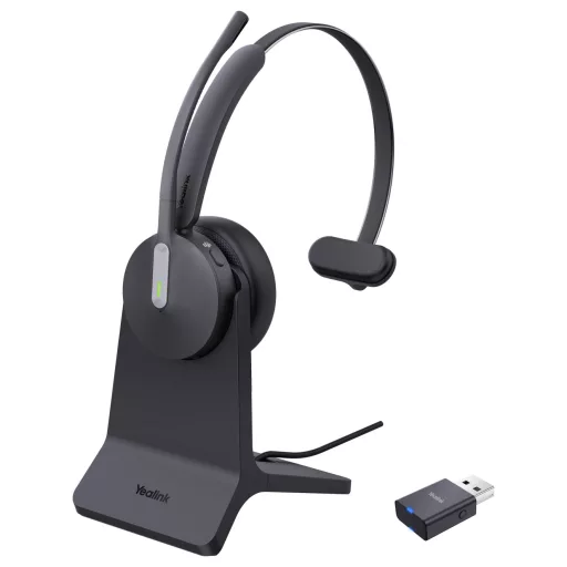 Yealink WH64 Hybrid Mono Teams i On Ear headset DECT, Bluetooth® Fekete Telefon