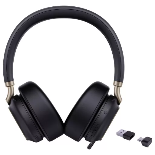 Yealink BH 76 Plus UC Black On Ear headset Bluetooth® Fekete Telefon
