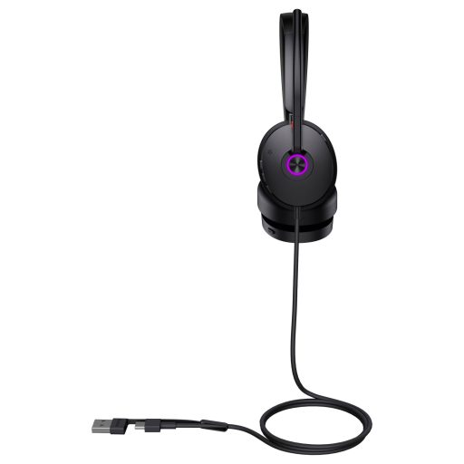 Yealink UH48 Dual UC USB-C/A On Ear headset Vezetékes Fekete Telefon