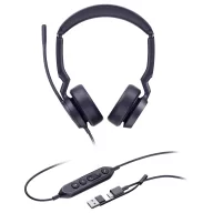   Yealink UH44 Dual UC USB-C/A On Ear headset Vezetékes Fekete Telefon