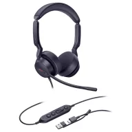   Yealink UH44 Dual UC USB-C/A On Ear headset Vezetékes Fekete Telefon