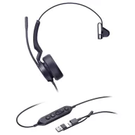   Yealink UH44 Mono Teams USB-C/A On Ear headset Vezetékes Fekete Telefon