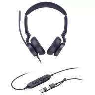   Yealink UH46 Dual UC USB-C/A On Ear headset Vezetékes Fekete Telefon