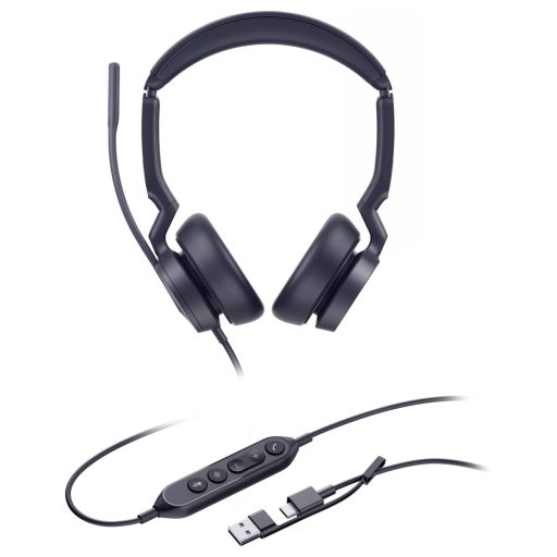 Yealink UH46 Dual UC USB-C/A On Ear headset Vezetékes Fekete Telefon