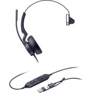   Yealink UH46 Mono Teams USB-C/A On Ear headset Vezetékes Fekete Telefon