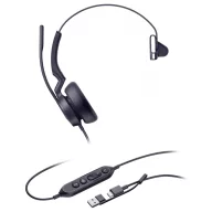   Yealink UH46 Mono Teams USB-C/A On Ear headset Vezetékes Fekete Telefon