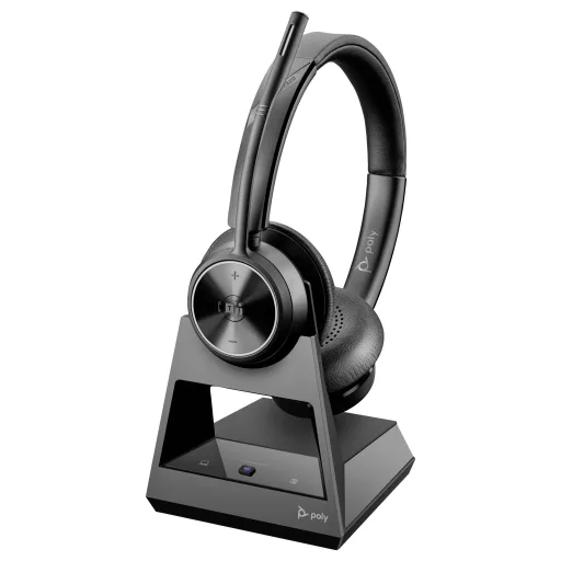 HP Poly Savi 7320-M Stereo Headset On Ear headset Fekete
