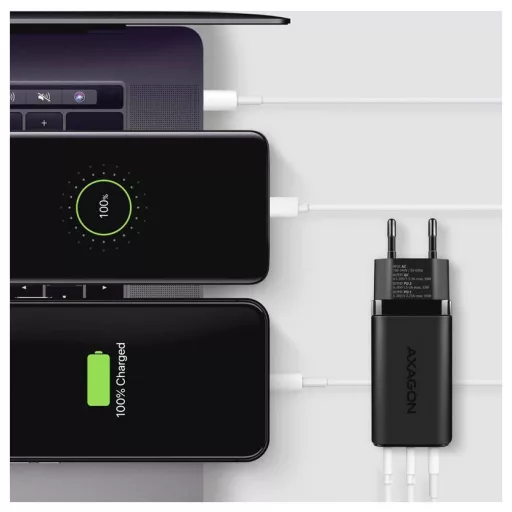 AXAGON USB-s töltőkészülék 65 W USB-C®, USB-A Power Delivery 3.0, QC 4+, QC 2,0, QC 3.0 Fekete USB Power Delivery (USB-PD)