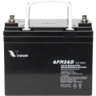   Ólomakku 12 V 36 Ah Vision Akkus 6FM36DX, Vision 6FM36DX Ólomzselés (AGM) 195 x 155 x 130 mm ,Ciklusálló
