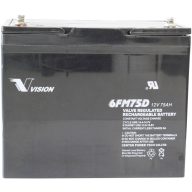   Ólomakku 12 V 75 Ah Vision Akkus 6FM75DX, Vision 6FM75DX Ólomzselés (AGM) 258 x 215 x 166 mm ,Ciklusálló