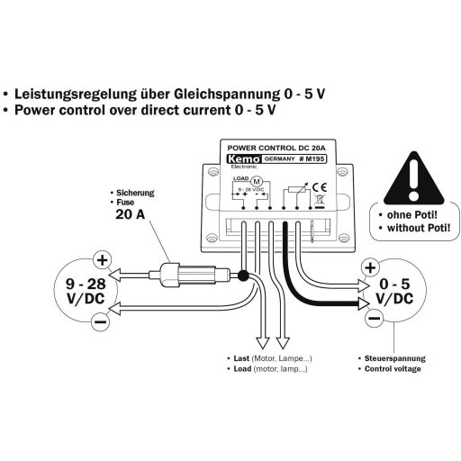 PWM teljesítmény szabályozó modul, 9-28 V/DC Kemo M195