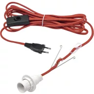   Beltéri izzófoglalat vezetékkel és kapcsolóval 5 m, E14, piros, Konstsmide 2998-550