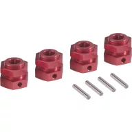  Alu kerék hatszög készlet, 24 mm, piros (fémes), 1:5, Reely