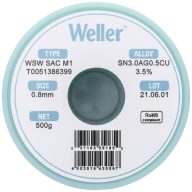   Weller WSW SAC M1 Forrasztóón, ólommentes Tekercs Sn3,0Ag0,5Cu 500 g 0.8 mm