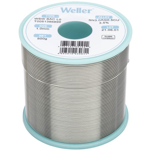 Weller WSW SAC L0 Forrasztóón, ólommentes Tekercs Sn3,0Ag0,5Cu 500 g 1 mm