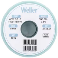   Forrasztóón, ólommentes, tekercs, Weller WSW SC L0 Sn0.7Cu 500 g 1.0 mm