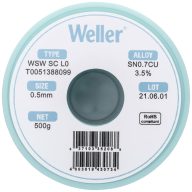   Forrasztóón, ólommentes, tekercs, Weller WSW SC L0 Sn0.7Cu 500 g 0.5 mm