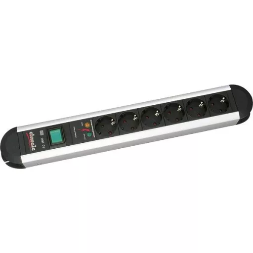 Hálózati elosztó 6 részes, alu/fekete, Bachmann Electric 331.010