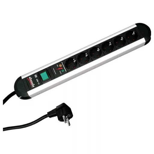 Bachmann 331013 Túlfeszültség ellen védő elosztó 6 részes Alumínium, Fekete Védőérintkezős 1 db