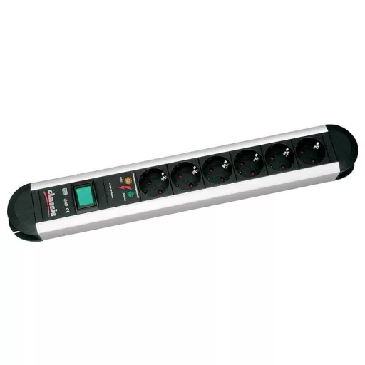 Bachmann 331013 Túlfeszültség ellen védő elosztó 6 részes Alumínium, Fekete Védőérintkezős 1 db