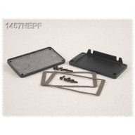   Zárólemez perem nélkül 5 x 104 x 55 mm, alu, fekete, Hammond Electronics 1457NEP-10 10 db
