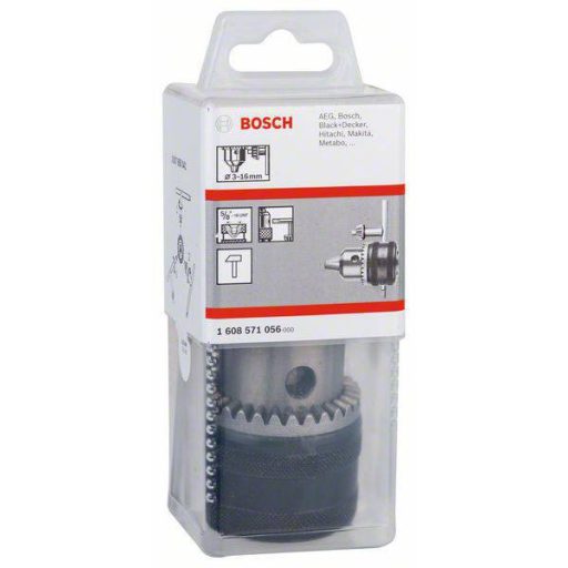 Fogaskoszorús fúrótokmány, 16 mm-ig - 3 – 16 mm, 5/8 - 16 Bosch Accessories 1608571056