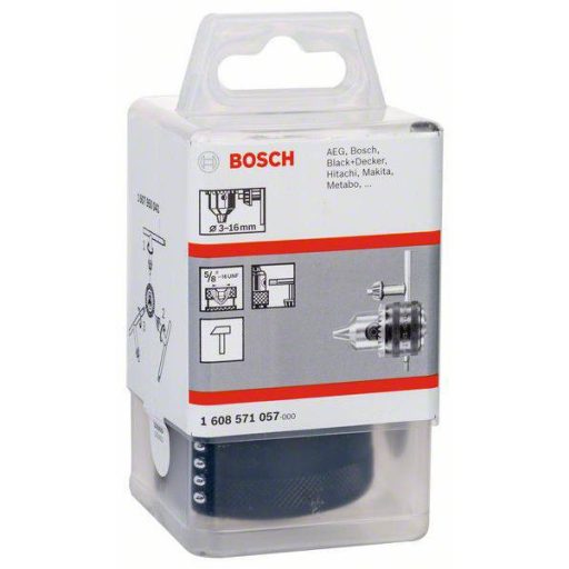 Fogaskoszorús fúrótokmány, 16 mm-ig - 3 – 16 mm, 5/8 - 16 Bosch Accessories 1608571057
