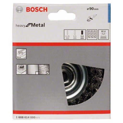 Bosch Accessories Fazékkefe - 90 mm, 0,8 mm, M14 Bosch Power Tools 1608614000 1 db