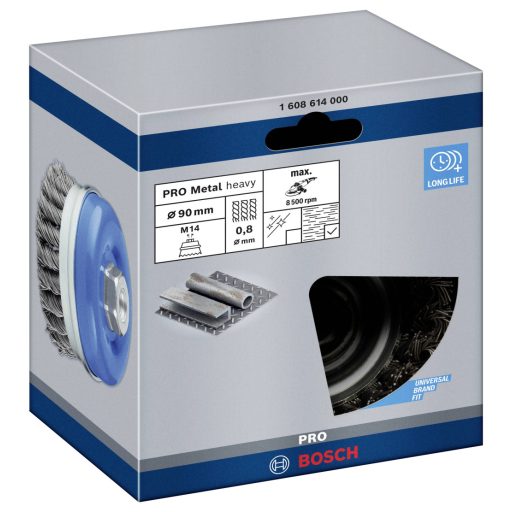 Bosch Accessories Fazékkefe - 90 mm, 0,8 mm, M14 Bosch Power Tools 1608614000 1 db