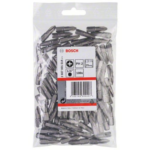 Bosch Accessories 2607001514 Kereszthornyú bit PH 2 Extra kemény C 6.3 100 db