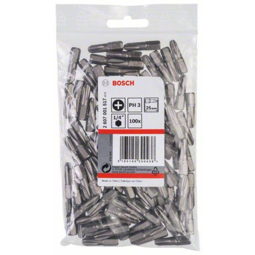 Bosch Accessories 2607001517 Kereszthornyú bit PH 3 Extra kemény C 6.3 100 db