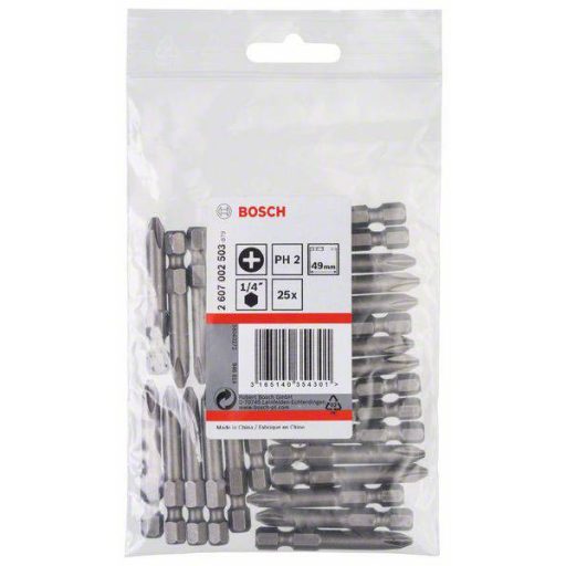 Bosch Accessories 2607002503 Kereszthornyú bit PH 2 Extra kemény E 6.3 25 db