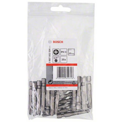 Bosch Accessories 2607002504 Kereszthornyú bit PH 3 Extra kemény E 6.3 25 db