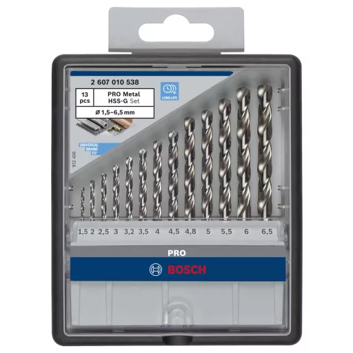 Bosch Accessories 2607010538 HSS Fém spirálfúró készlet 13 részes Csiszolt DIN 338 Hengeres befogószár 1 készlet