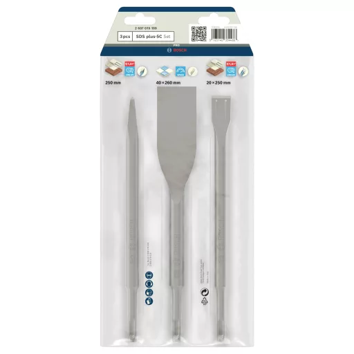 Bosch Accessories 2607019159 Véső készlet 3 részes SDS-Plus 1 készlet