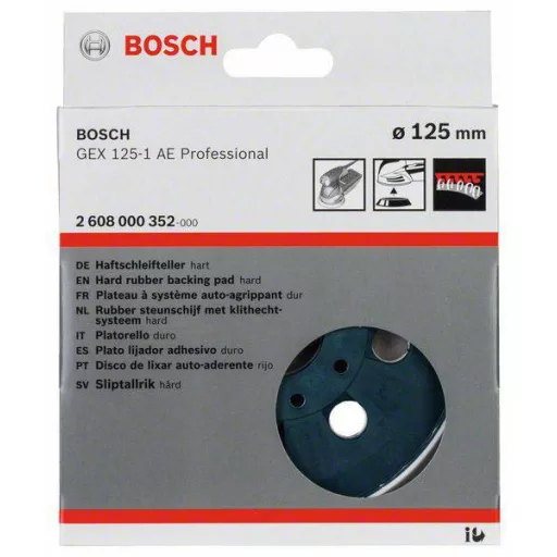 Bosch Accessories 2608000352 Csiszolótányér - hart, 125 mm Ø 125 mm Alkalmas Excentrikus csiszológép GEX 125-1 AE