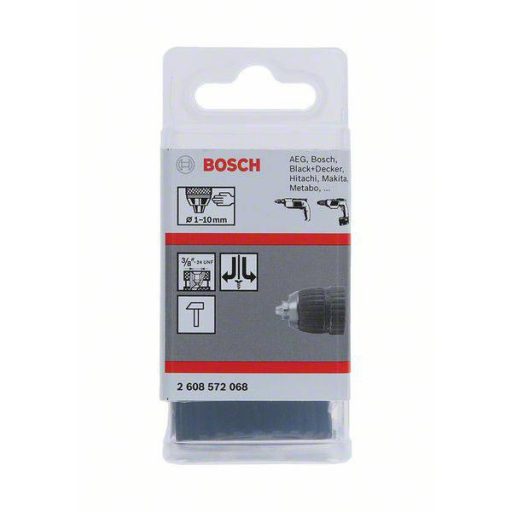 Gyorsbefogó fúrótokmány, 10 mm-ig - 1 – 10 mm, 3/8 - 24 Bosch Accessories 2608572068