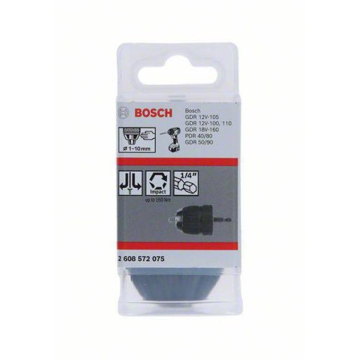 Gyorsbefogó fúrótokmány, 10 mm-ig - 1 – 10 mm, 1/4 - 6k Bosch Accessories 2608572075