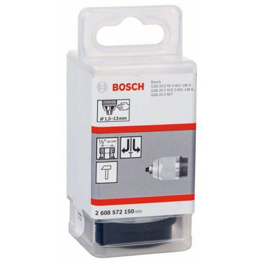Matt-krómozott gyorsbefogó fúrótokmány - 1,5 – 13 mm, 1/2 - 20 Bosch Accessories 2608572150