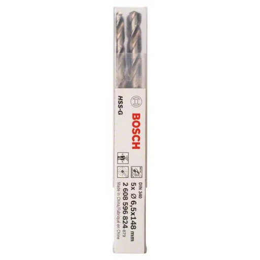 Bosch Accessories 2608596824 HSS Fém spirálfúró 6.5 mm Teljes hossz 139 mm Csiszolt DIN 340 Hengeres befogószár 5 db