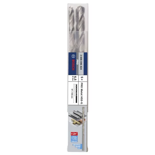 Bosch Accessories 2608596824 HSS Fém spirálfúró 6.5 mm Teljes hossz 139 mm Csiszolt DIN 340 Hengeres befogószár 5 db